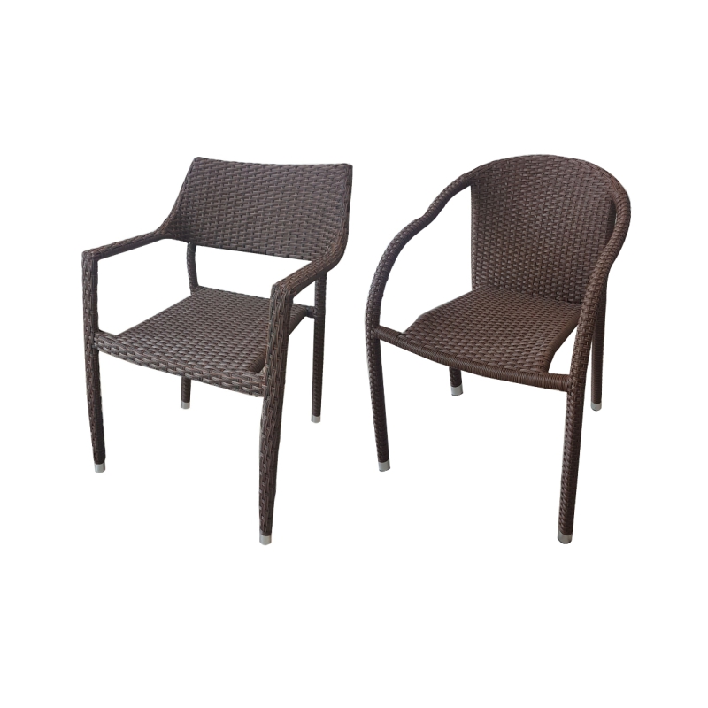 Stuhl "Rattan" mit Armlehne (rund und eckig)